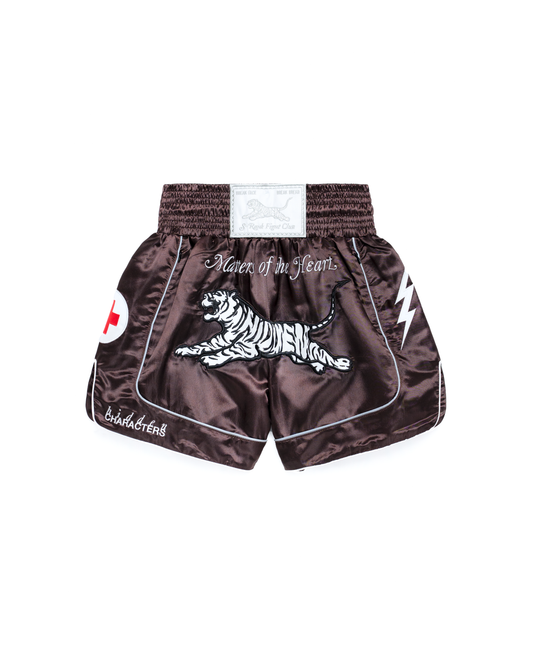 S+RANK F.C MUAY THAI SHORT [CACAO + 3M]